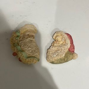 Animal magnetism Victorian Santa head magnets great condition!